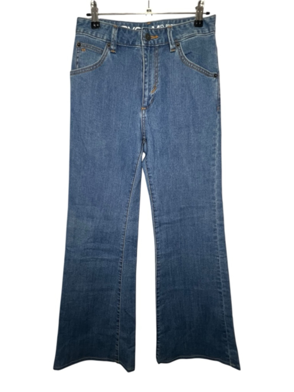 RVCA Light Wash High Rise Wide Leg Flare Denim Jeans